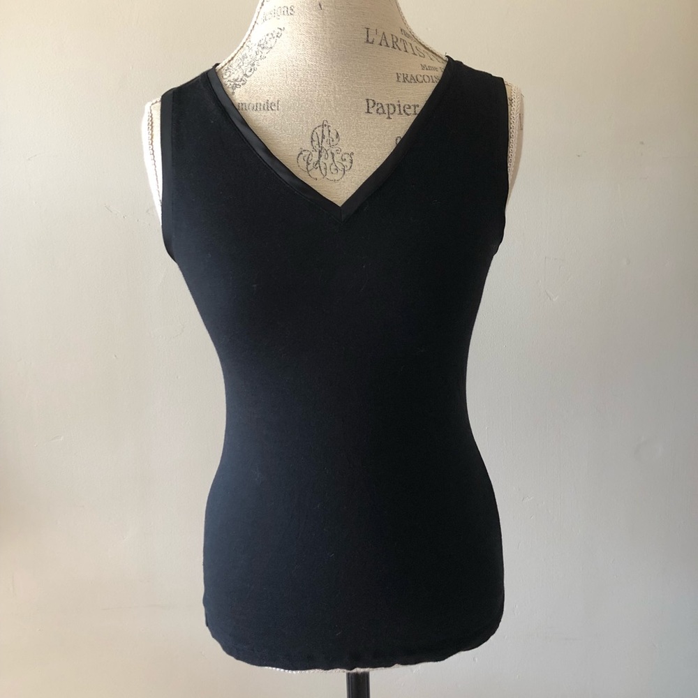V-Neck Black Tank Top